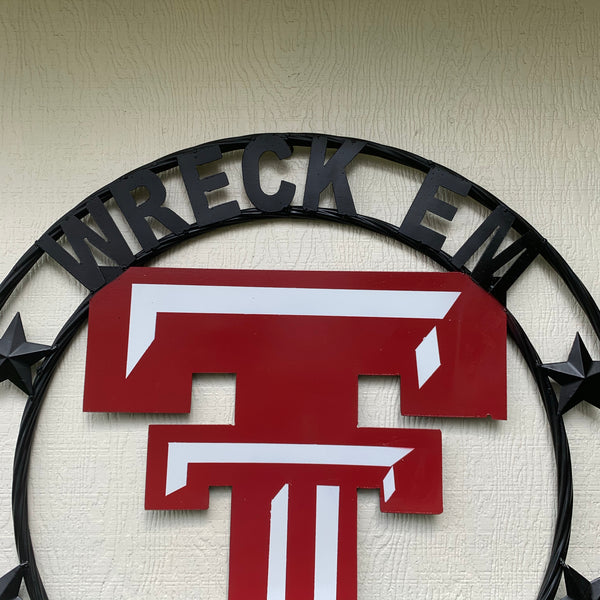 WRECKEM TEXAS TECH CUSTOM VINTAGE CRAFT METAL TEAM SIGN