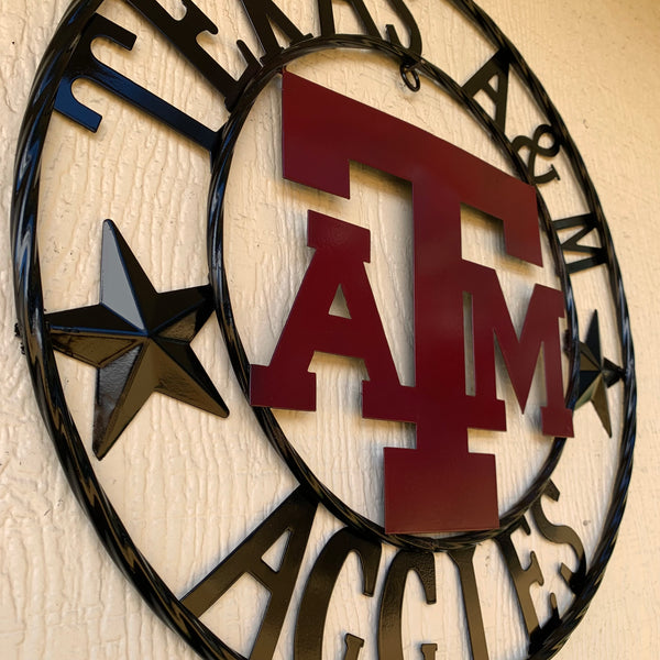 TEXAS A&M WITH STARS CUSTOM METAL VINTAGE CRAFT SIGN WALL ART TEAM SIGN HANDMADE