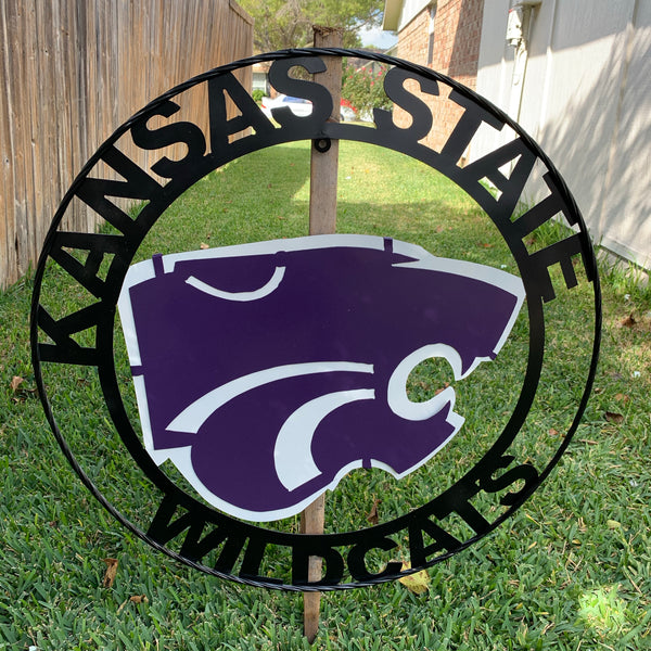 12", 18", 24", 32" KANSAS STATE WILDCATS  YMETAL CUSTOM VINTAGE CRAFT WALL ART TEAM SIGN HANDMADE