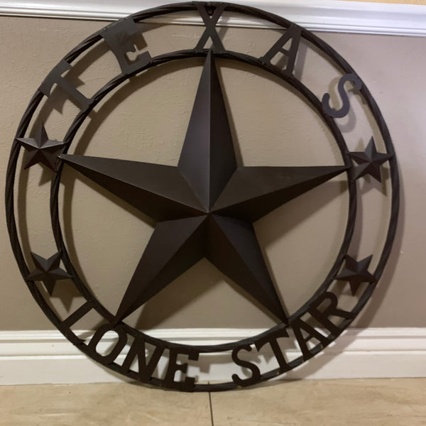 TEXAS LONESTAR METAL ART WESTERN HOME WALL DECOR RUSTIC VINTAGE BROWN NEW, SIZE:24",32",36",40",42",44",46",50"