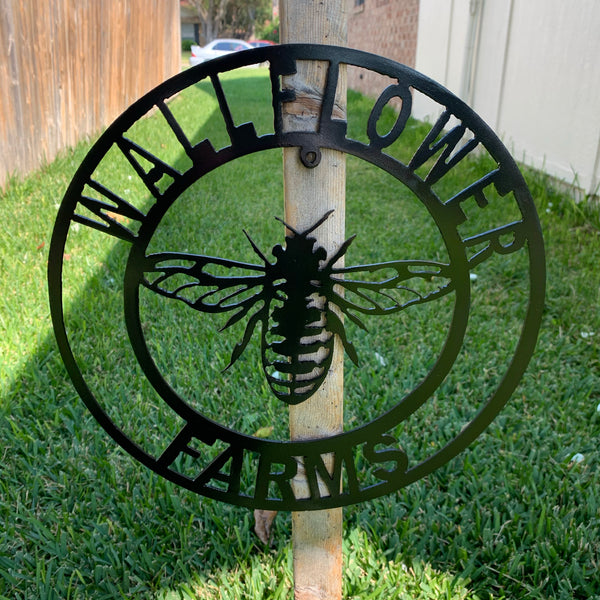 #EH10491 CUSTOM NAME BEE LASERCUT CUSTOM METAL VINTAGE CRAFT SIGN WESTERN HOME DECOR HANDMADE