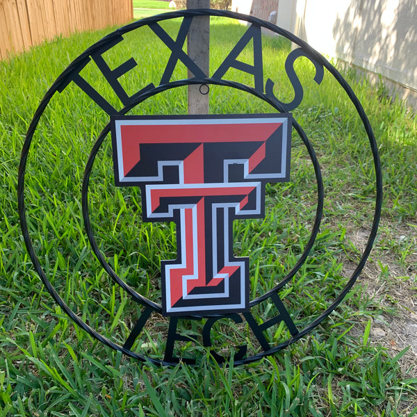 18",24" TEXAS TECH CUSTOM METAL VINTAGE CRAFT SIGN WESTERN HOME DECOR