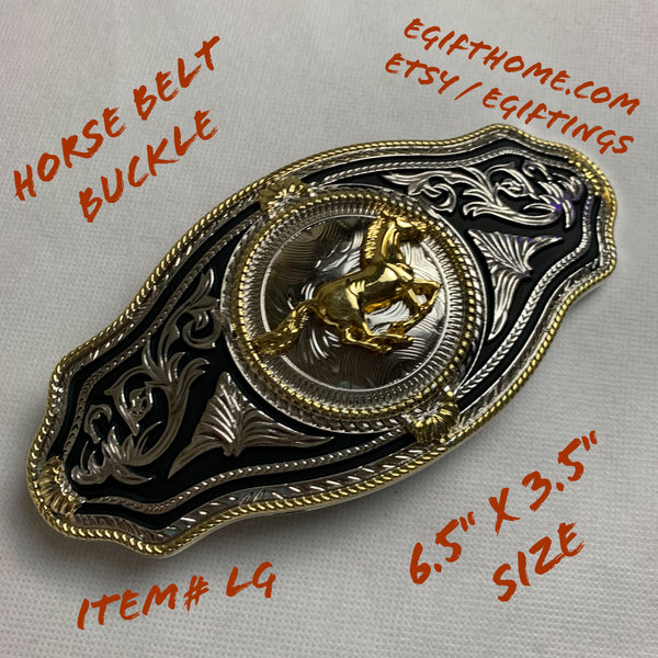 6.5" X 3.5" HORSE BELT BUCKLE WESTERN BUCKLE FASHION ART NEW #EH12270