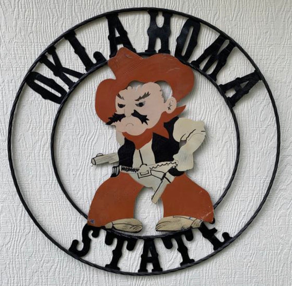 12", 18", 24", 32" OKLAHOMA STATE COWBOYS METAL CUSTOM VINTAGE CRAFT Art