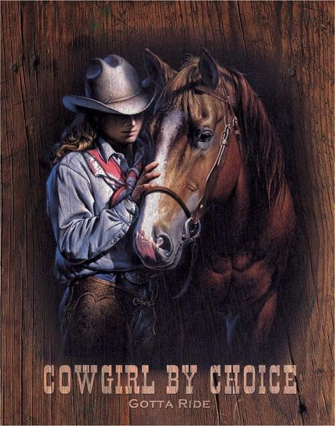 COWGIRL BY CHOICE TIN SIGN METAL ART WESTERN HOME DECOR CRAFT