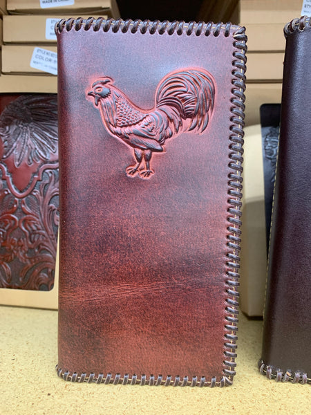 #LG ROOSTER CHECKBOOK WALLET MEN'S WALLET GENUINE LEATHER NEW -- FREE SHIPPING