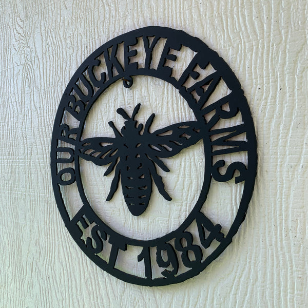 #EH10491 CUSTOM NAME BEE LASERCUT CUSTOM METAL VINTAGE CRAFT SIGN WESTERN HOME DECOR HANDMADE