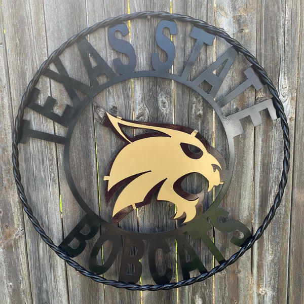 12",18",24",32",36" TEXAS STATE BOBCATS CUSTOM METAL VINTAGE CRAFT SIGN TEAM WESTERN HOME DECOR HANDMADE