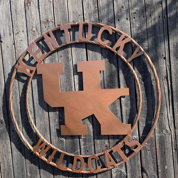 12", 18", 24", 32" KENTUCKY WILDCATS CUSTOM HAMMERED COPPER METAL VINTAGE CRAFT SIGN HANDMADE