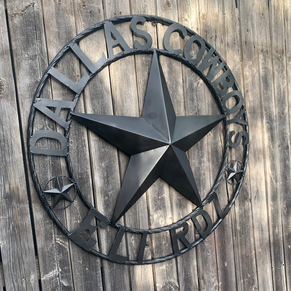 YOUR CUSTOM NAME DALLAS COWBOYS STAR METAL BARN STAR ROPE RING WESTERN HOME DECOR VINTAGE RUSTIC BROWN NEW HANDMADE 24",32",34",36",40",42",44",46",50"