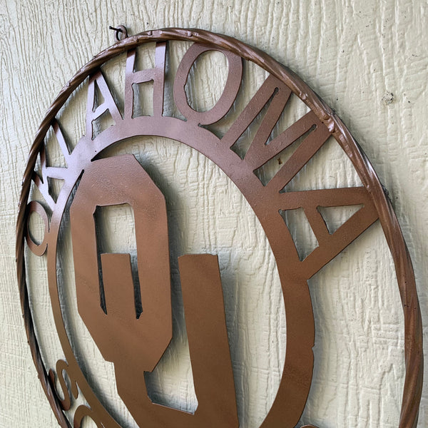 12",18",24",32",36" OU SOONERS OKLAHOMA HAMMERED COPPER CUSTOM VINTAGE TEAM CRAFT METAL ART WESTERN HOME DECOR