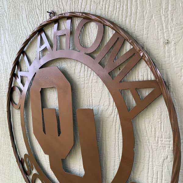 12",18",24",32",36" OU SOONERS OKLAHOMA HAMMERED COPPER CUSTOM VINTAGE TEAM CRAFT METAL ART WESTERN HOME DECOR