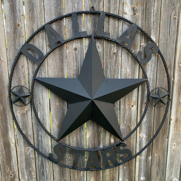 DALLAS STARS RUSTIC BLACK LONE STAR METAL HOCKEY TEAM WESTERN HOME DECOR CRAFT