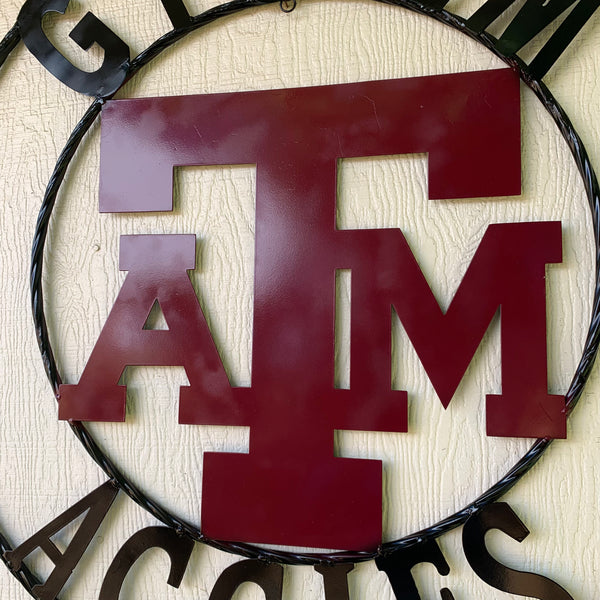 GIGEM AGGIES METAL CUSTOM VINTAGE CRAFT TEAM SIGN HANDMADE