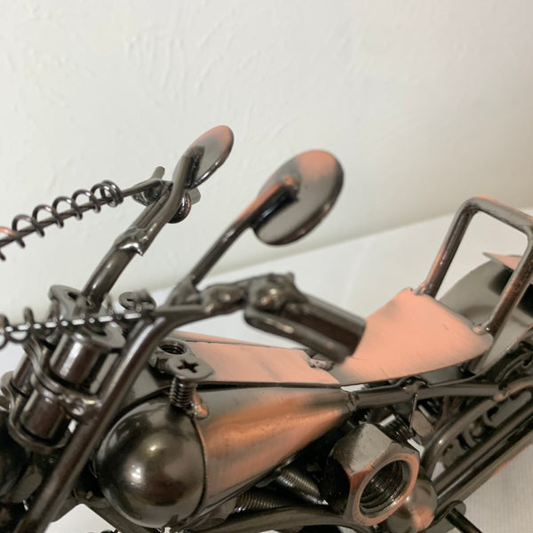 12" HARLEY STYLE MOTORCYCLE METAL COPPER ART WESTERN BAR DECOR NEW
