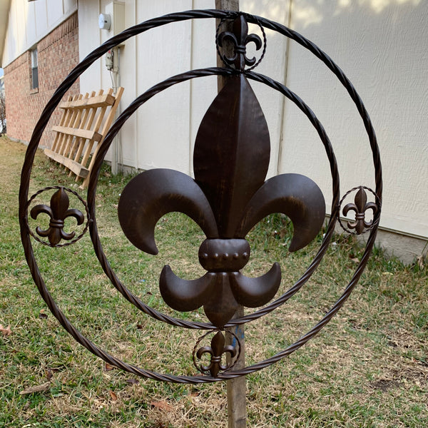 MULTI FLEUR DE LIS METAL WALL ART WESTERN HOME DECOR VINTAGE RUSTIC BROWN ART NEW