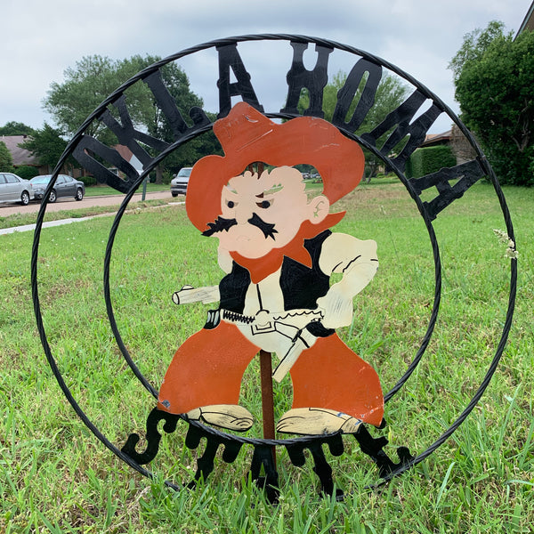 OSU OKLAHOMA STATE COWBOYS CUSTOM METAL VINTAGE CRAFT TEAM SIGN HANDMADE