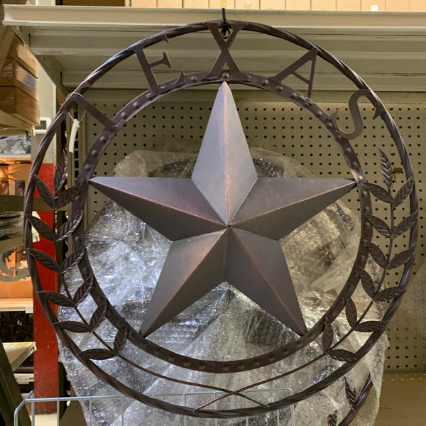 #RT6138 TEXAS LEAVES 24" LEAF METAL LONE STAR STATE WESTERN HOME DECOR HANDMADE NEW