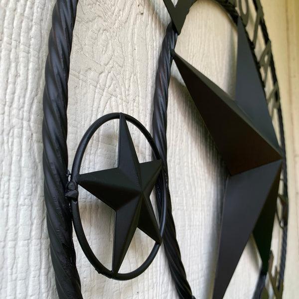 LONESTAR GARAGE STYLE CUSTOM BARN NAME STAR LONESTAR GARAGE METAL NAME BARN STAR WITH TWISTED ROPE RING 3d STAR ART WESTERN HOME DECOR RUSTIC BROWN