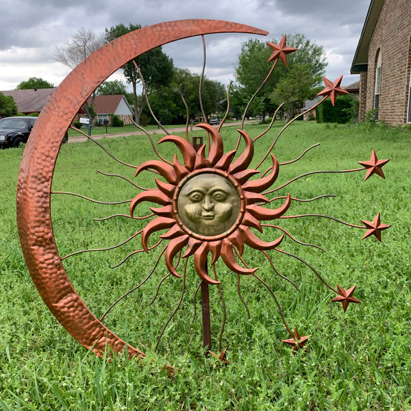 36" SUN MOON STARS METAL WALL WESTERN HOME DECOR NEW