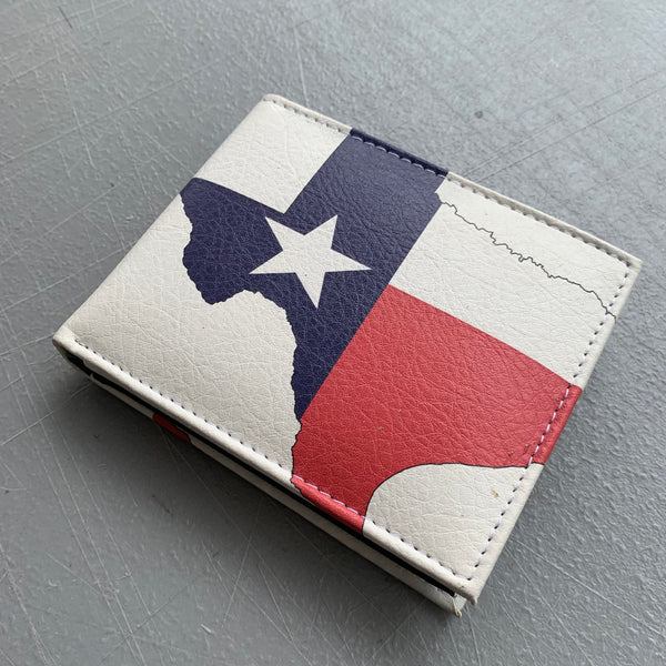 4.25" x 3.75" TEXAS FLAG WALLET LEATHER BIFOLD WALLET NEW-- FREE SHIPPING