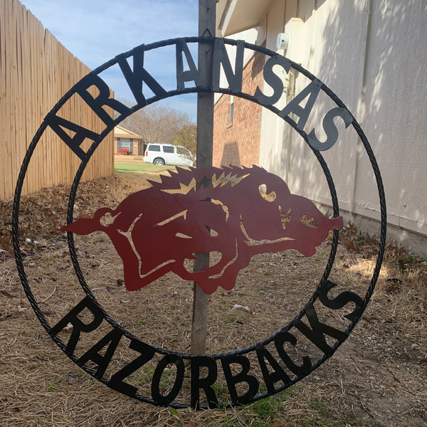 ARKANSAS RAZORBACKS CUSTOM METAL VINTAGE CRAFT TEAM SIGN OFFICIAL LICENSED PRODUCT