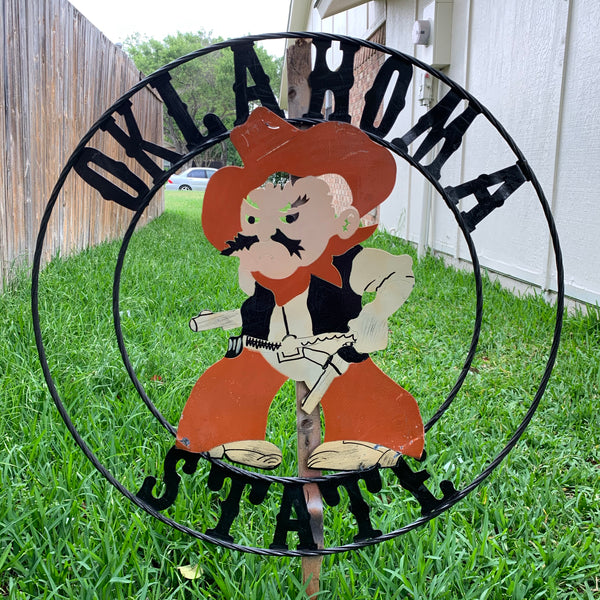 OSU OKLAHOMA STATE COWBOYS CUSTOM METAL VINTAGE CRAFT TEAM SIGN HANDMADE