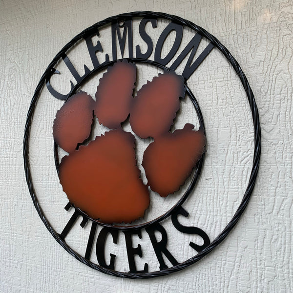 CLEMSON TIGERS CUSTOM METAL VINTAGE CRAFT SIGN WALL ART TEAM SIGN HANDMADE STYLE#1 12", 18", 24", 32"