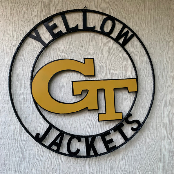 12", 18", 24", 32" GEORGIA TECH YELLOW JACKETS METAL SIGN VINTAGE CUSTOM TEAM ART