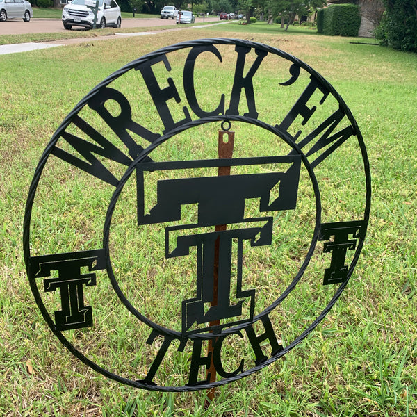 12", 18", 24", 32" WRECKEM TEXAS TECH METAL CUSTOM VINTAGE CRAFT TEAM SIGN HANDMADE