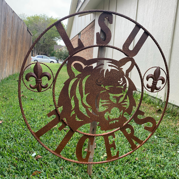 12:,18",24",32",36" LSU TIGERS METAL CUSTOM VINTAGE CRAFT ART SIGN