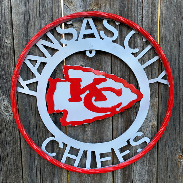 12",18",24",32",36" KANSAS CITY CHIEFS CUSTOM METAL VINTAGE CRAFT SIGN TEAM WESTERN HOME DECOR HANDMADE