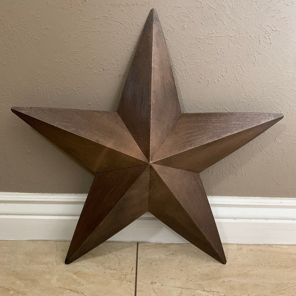 #EH10475 24" BRUSHED COPPER BRONZE BARN METAL STAR WESTERN HOME DECOR HANDMADE NEW