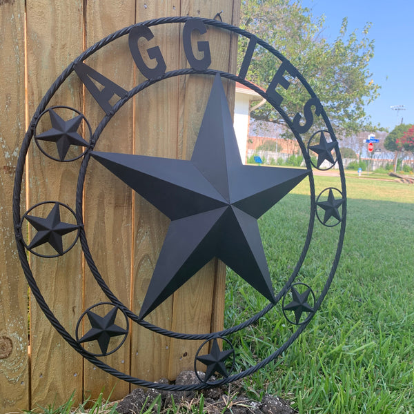 AGGIES TEXAS A&M BARN LONE STAR METAL CUSTOM VINTAGE CRAFT TEAM STAR WESTERN HOME DECOR HANDMADE 24",32",36",40",42",44",46",50"