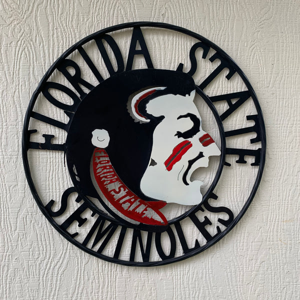 12", 18", 24", 32" FSU FLORIDA STATE SEMINOLES INDIAN LOGO METAL CUSTOM VINTAGE CRAFT TEAM SIGN