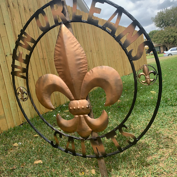 18", 24", 32" NEW ORLEANS SAINTS METAL SIGN WALL ART WESTERN HOME DECOR RUSTIC GOLD & BLACK ART NEW