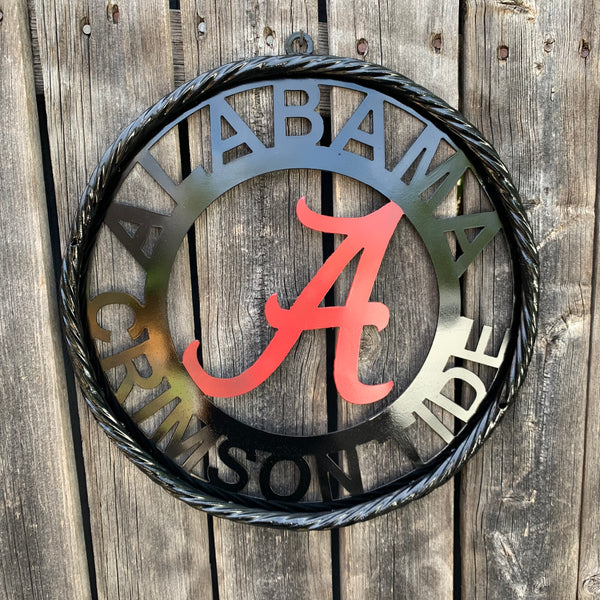 12" ALABAMA CRIMSON TIDE CUSTOM METAL VINTAGE CRAFT WALL ART TEAM SIGN