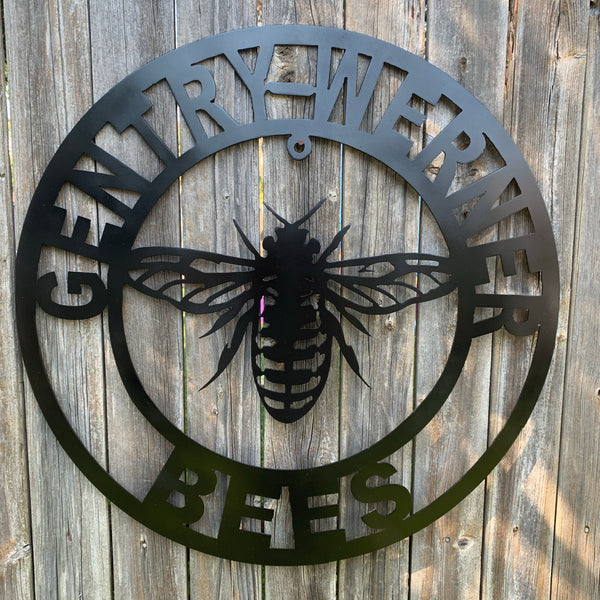 #EH10491 CUSTOM NAME BEE LASERCUT CUSTOM METAL VINTAGE CRAFT SIGN WESTERN HOME DECOR HANDMADE