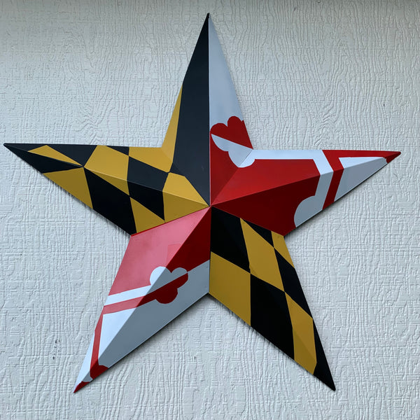 #EH10423 MARYLAND FLAG BARN METAL STAR WESTERN HOME DECOR HANDMADE 22",24",30",36"