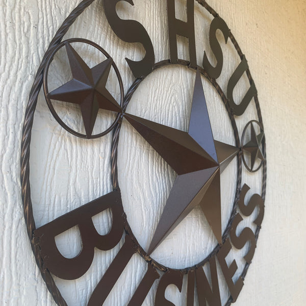 24",32" SHSU SAM HOUSTON BEARKATS BUSINESS RUSTIC BRONZE COPPER METAL CUSTOM VINTAGE CRAFT RUSTIC BLACK TEAM STAR HANDMADE