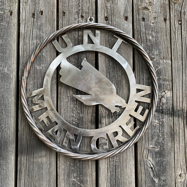 12", 18", 24", 32" UNT MEAN GREEN RAW METAL CUSTOM VINTAGE CRAFT WALL ART TEAM SIGN HANDMADE