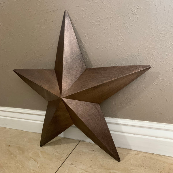 #EH10475 24" BRUSHED COPPER BRONZE BARN METAL STAR WESTERN HOME DECOR HANDMADE NEW