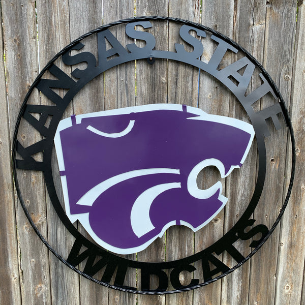 12", 18", 24", 32" KANSAS STATE WILDCATS  YMETAL CUSTOM VINTAGE CRAFT WALL ART TEAM SIGN HANDMADE