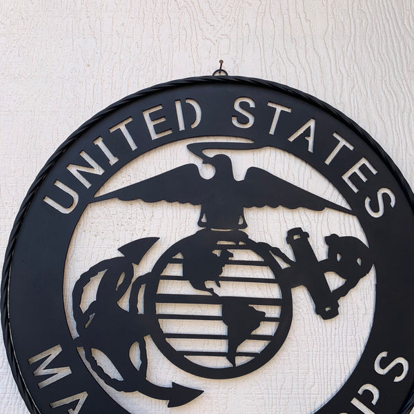 #EH10866 US MARINE CORPS 18",24",32" MILITARY LASERCUT CUSTOM BLACK METAL VINTAGE CRAFT SIGN WESTERN HOME DECOR HANDMADE