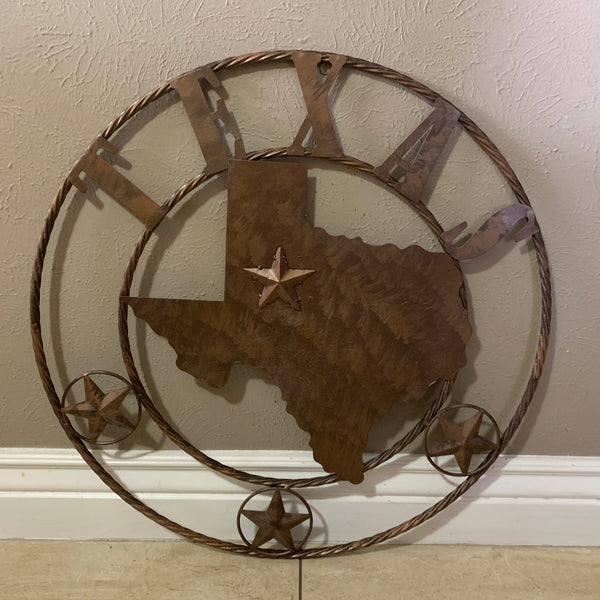 18",24",32",36" State of Texas Map Metal Wall Art Western Home Decor Vintage Rustic Bronze Copper New-#A18008
