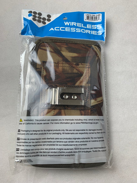 MX_LPOTX-EUH-CAMO 7" LUXMO XL MEGA EXTRA LARGE HORIZONTAL CAMO RUGGED POUCH VELCO CLOSURE  &  BELT LOOP CLIP HOLSTER CELL PHONE CASE UNIVERSAL OVERSIZE