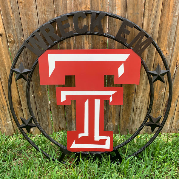 WRECKEM TEXAS TECH CUSTOM VINTAGE CRAFT METAL TEAM SIGN