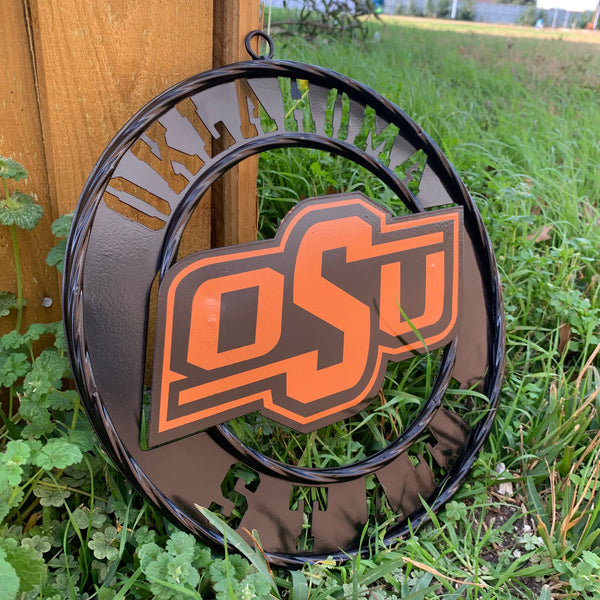 12" OSU OKLAHOMA STATE COWBOYS METAL CUSTOM VINTAGE TEAM WALL ART