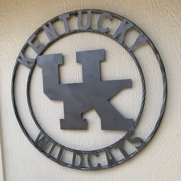 12", 18", 24", 32" KENTUCKY WILDCATS CUSTOM SILVER GREY METAL VINTAGE CRAFT SIGN HANDMADE