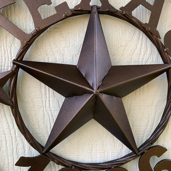 16" RUSTIC BRONZE TEXAS 1836 BARN LONE STAR METAL ART WESTERN HOME DECOR VINTAGE RUSTIC DARK BRONZE NEW